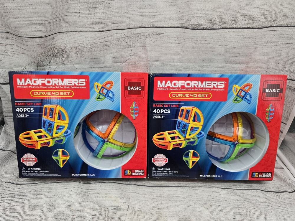 Magformers Curve 40 Set X 2. NIB. 80 Pieces Total.